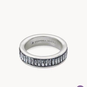 Kendra Scott Jack Silver Band Ring – Charcoal Gray Crystal – Sold Out